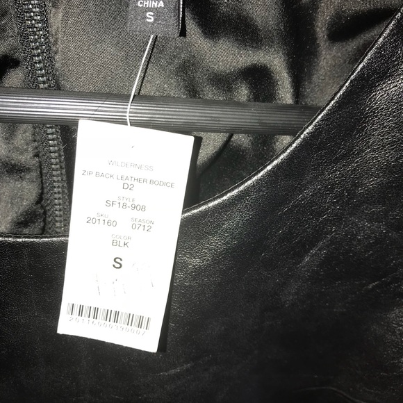 ✂️ Bebe Zipper Back Leather Bodice Dress - Picture 5 of 6